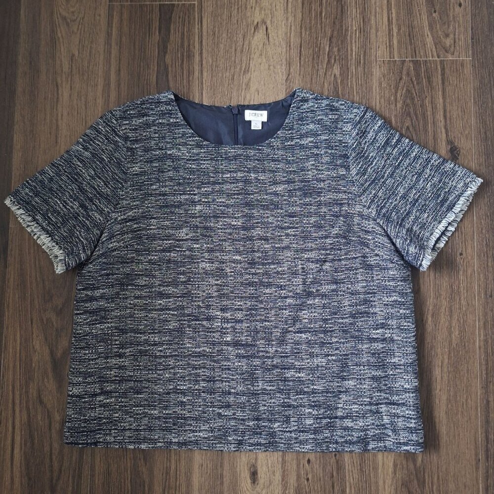💙 J.Crew Tweed Top Lined Cotton Blend
